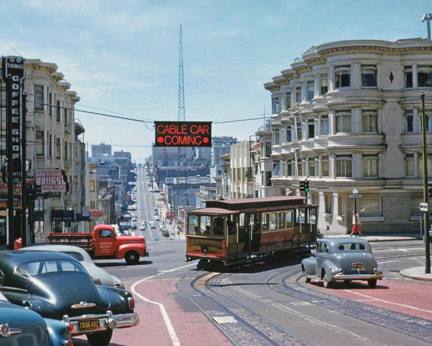 Cable Car on Pine Street 1954 Print