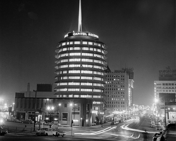 Capitol Records Building at Night 1958