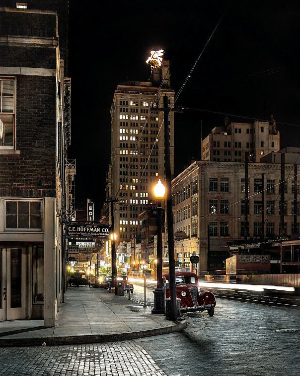 Commerce Street 1942 Color Print – Shop City Merch
