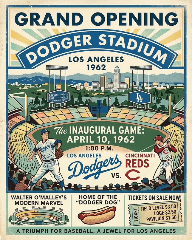 Dodger Stadium Grand Opening Poster Print – Shop City Merch