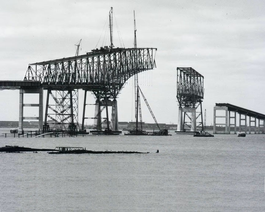 Francis Scott Key Bridge under Construction 1977 Print