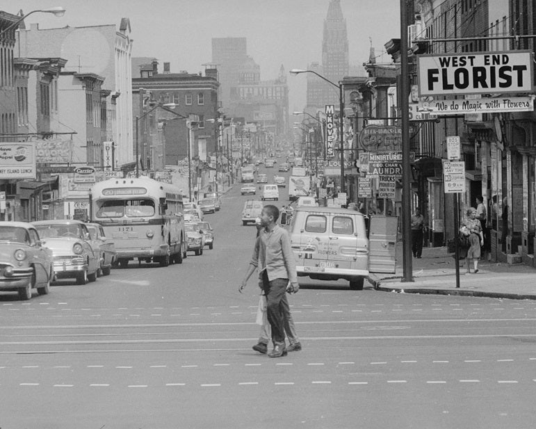 Looking down W. Baltimore Street 1963 Print