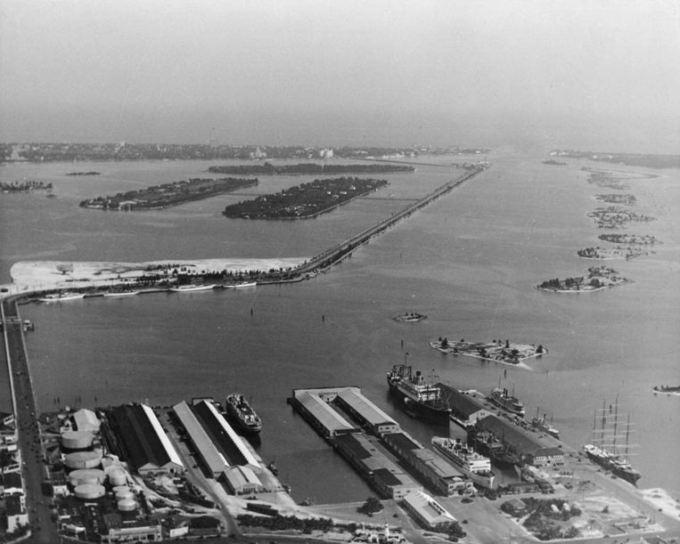 Port of Miami 1950s Print