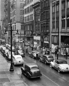 Rainy Day on Chestnut Street 1940s Print