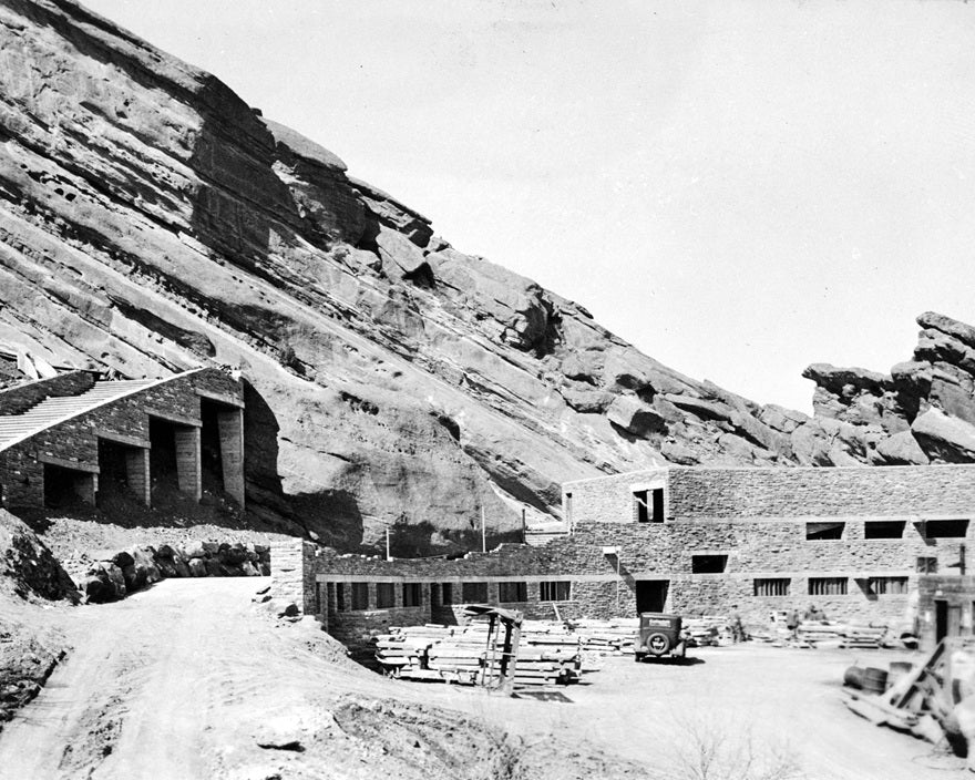 Red Rocks Amphitheatre under Construction 1930s Print