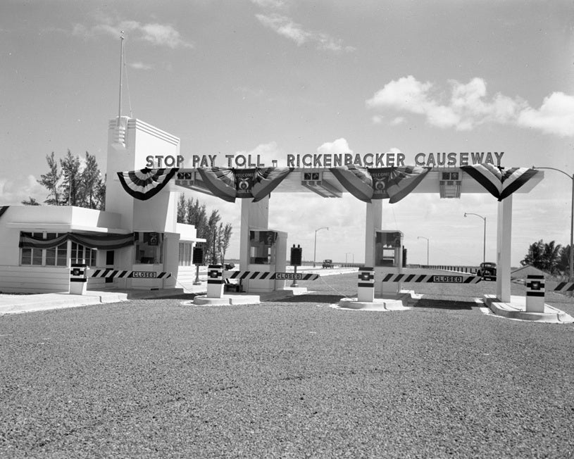 Rickenbacker Causeway Toll Plaza 1947 Print