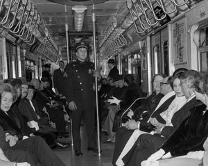 Riding the Subway 1960s Print