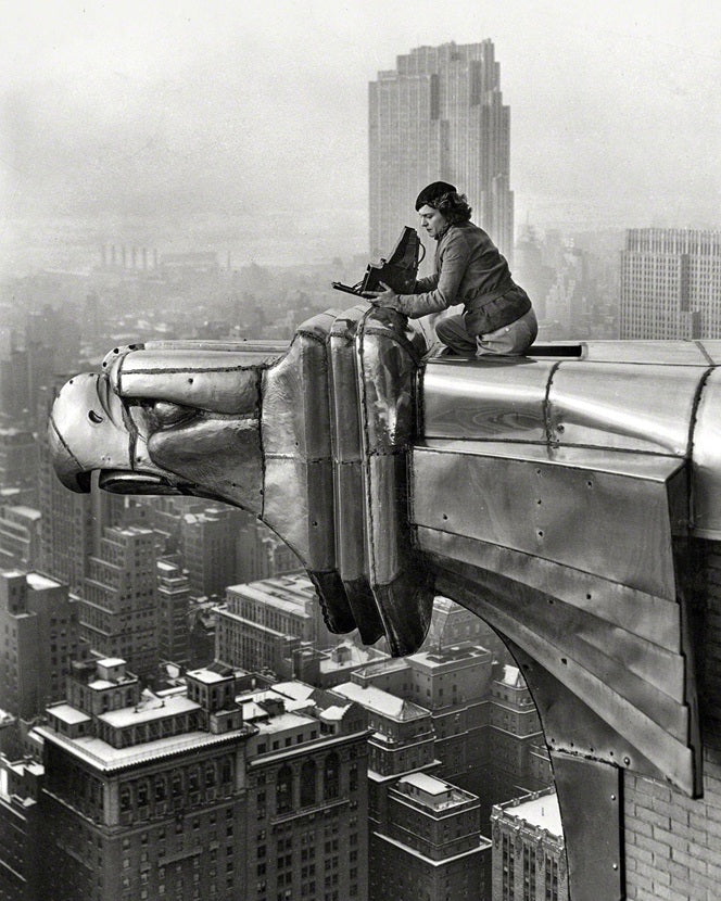 Sitting on the Chrysler Building Gargoyle 1930s