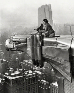 Sitting on the Chrysler Building Gargoyle 1930s