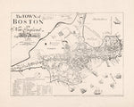 1722 Map of the town of Boston Print