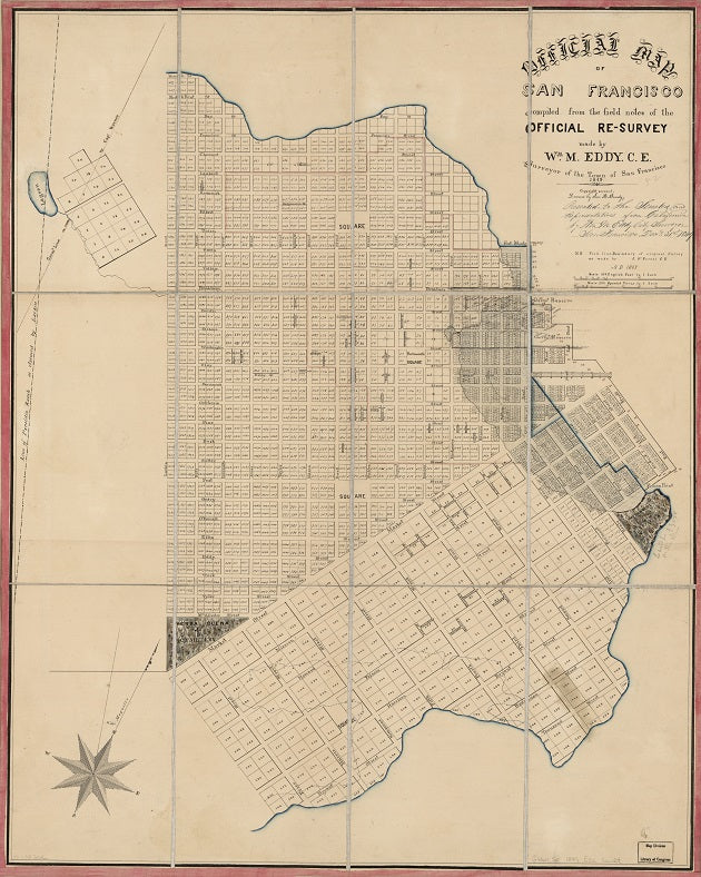 1849 Map of San Francisco Print