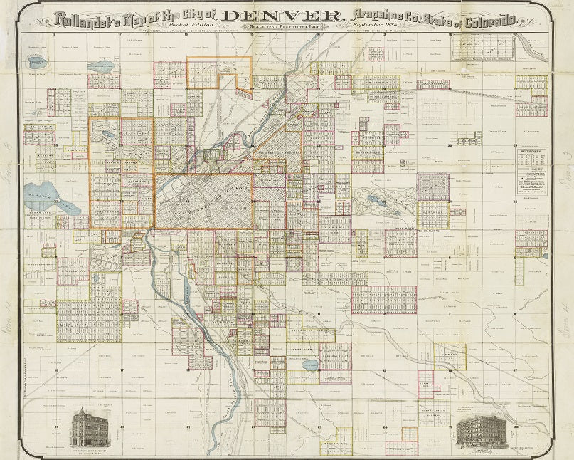 1885 Map of Denver Print