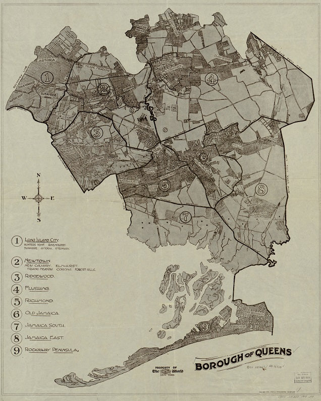 1918 Map of Queens Print