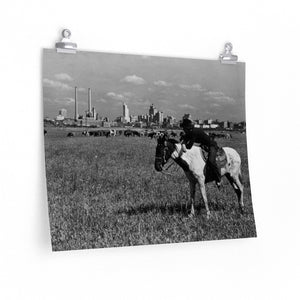 Cowboy with Dallas Skyline 1945 Poster