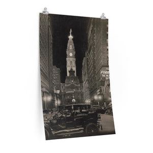 Philadelphia City Hall at Night 1916 Poster Size