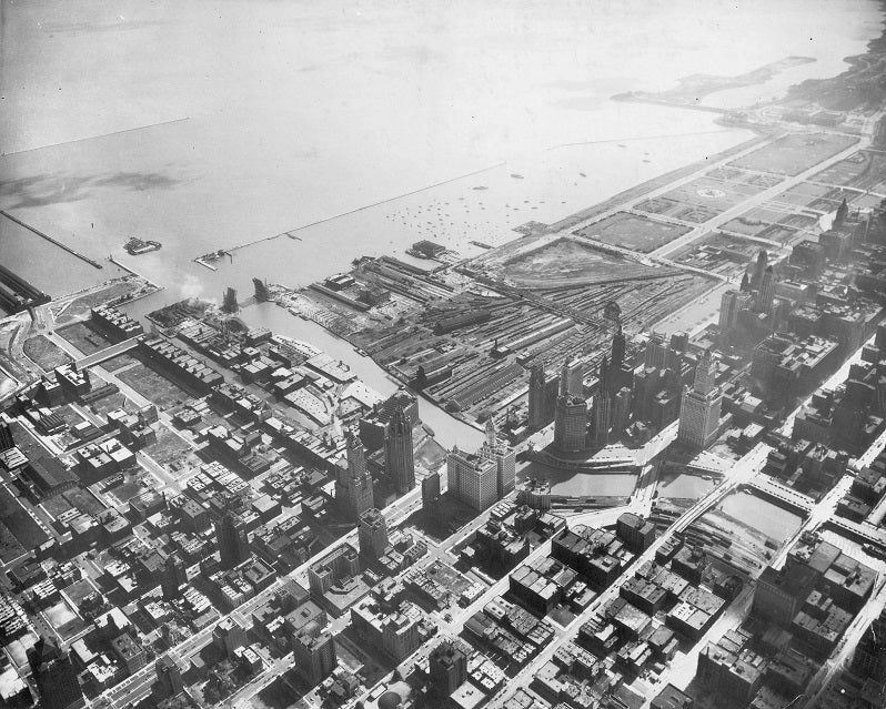 Aerial Chicago 1920s Print