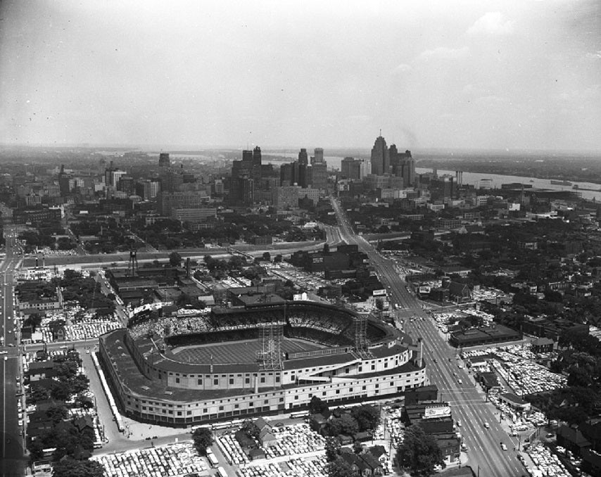 Aerial view of Briggs Stadium 1950s Print