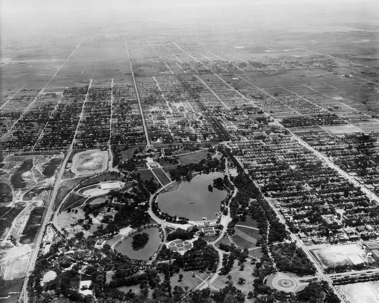 Aerial view of City Park 1920s Print