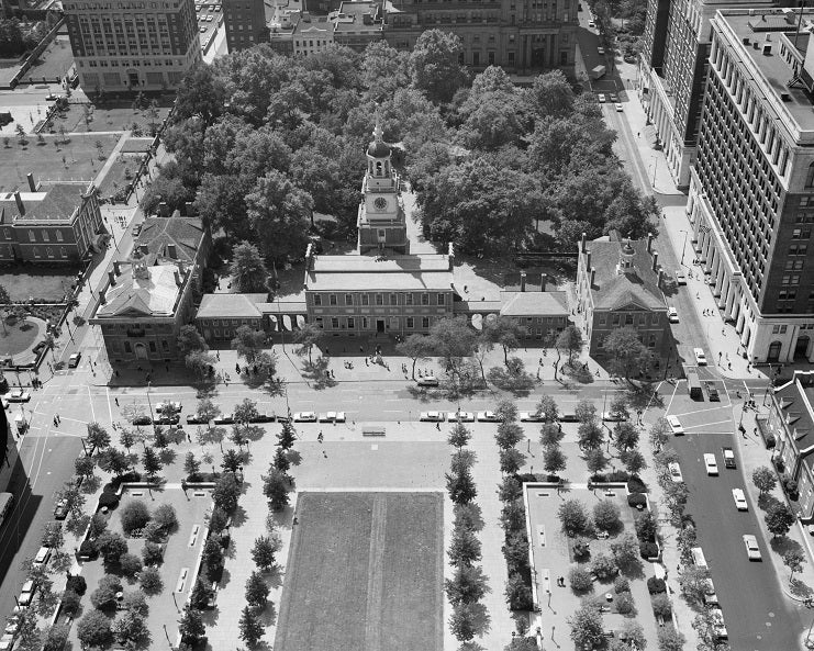 Aerial view of Independence Hall 1970s Print