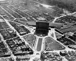 Aerial view of Michigan Central Station 1930 Print