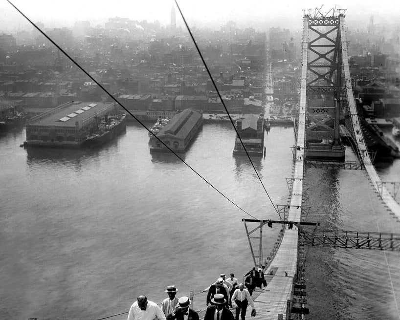 Ben Franklin Bridge during Construction 1920s Print