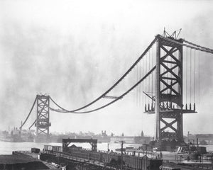 Ben Franklin Bridge under Construction 1925 Print