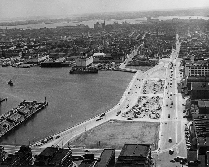 Birds Eye view of Inner Harbor 1954 Print