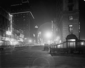 Broadway at Night 1910s Print