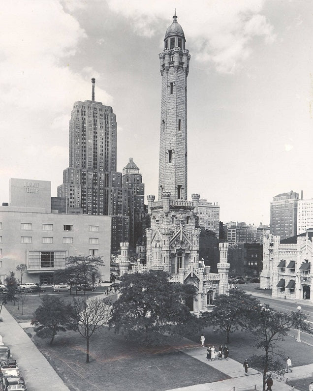 Chicago Water Tower 1950 Print