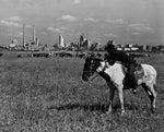 Cowboy with the Dallas Skyline 1945 Print