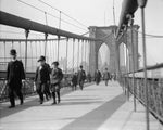 Crossing the Brooklyn Bridge 1909 Print