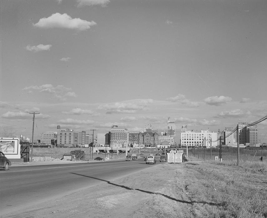 Dallas Skyline from I-80 1942 Print