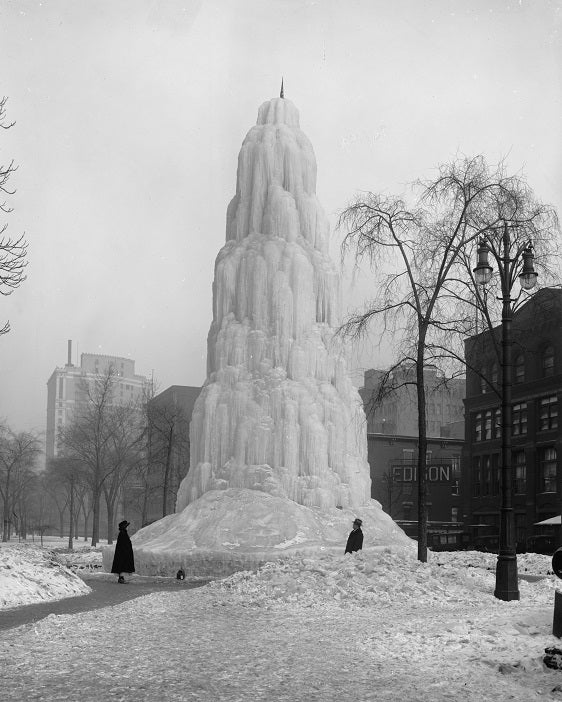 Detroit Ice Fountain 1910s Print