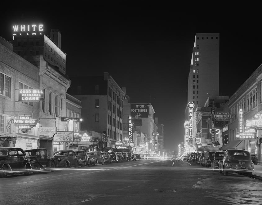 Elm Street at Night 1942 Print