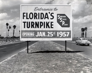 Entrance to Florida's Turnpike 1950s Print