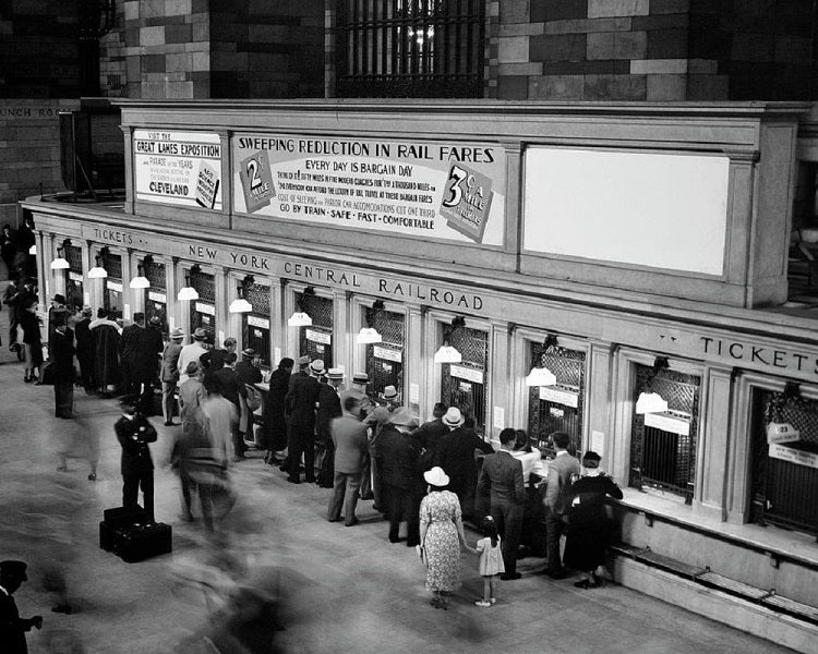 Grand Central Terminal Ticket Booth 1930 Print