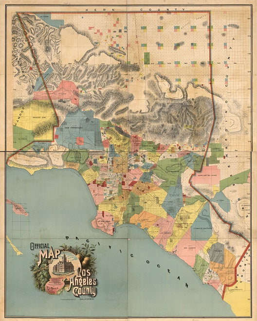 1888 Map of LA County Print