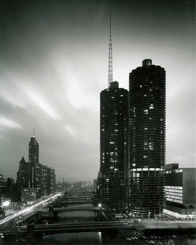 Marina City at night 1967 Print