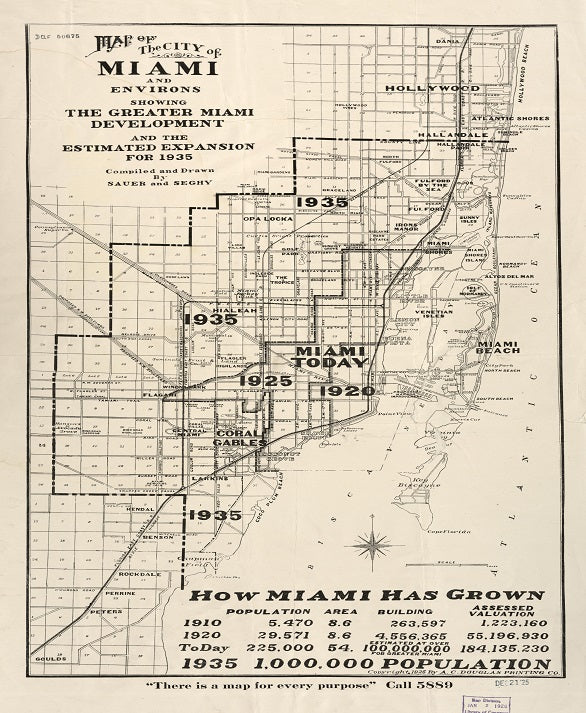 1925 Miami Expansion Map Print