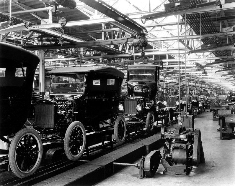 Ford Model T Assembly Line 1910s Print