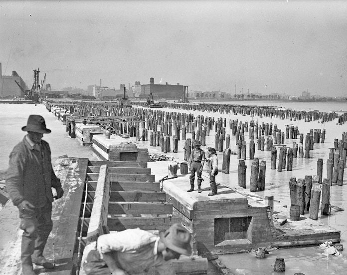 Navy Pier under Construction 1914 Print