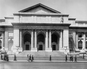 New York Public Library Entrance 1910s Print