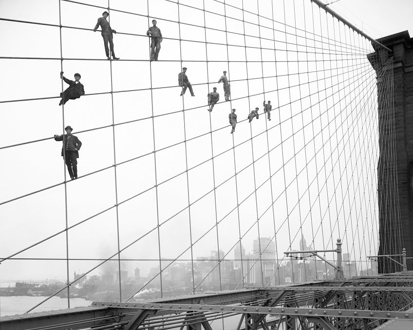 Painters on the Brooklyn Bridge 1914 Print