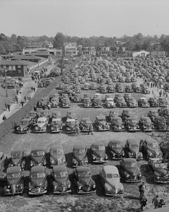 Parked Cars at Pimlico Racetrack 1943 Print