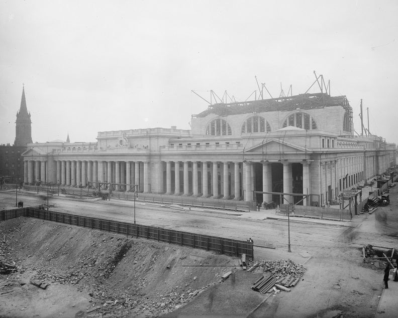 Penn Station under Construction 1909 Print