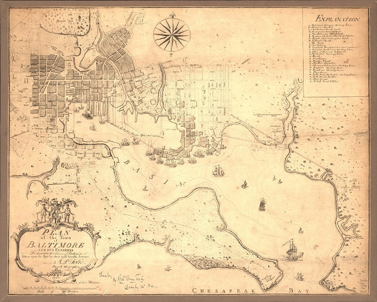 Plan of Baltimore 1792 Print