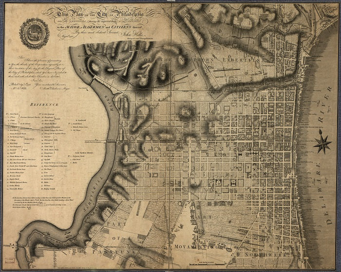 Plan of Philadelphia 1797 Print