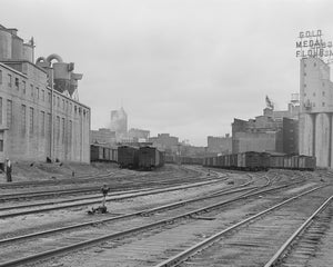 Railroad Yards and Flour Mills 1939 Print