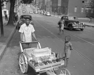 Snowball Cart 1940s Print