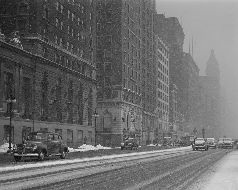 Snowy Michigan Avenue 1942 Print